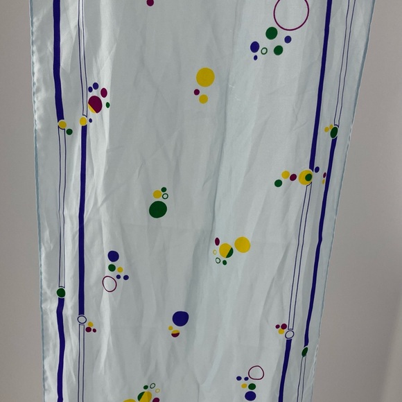 Light blue 43”x10” silk-like soft rectangular scarf A1 - Picture 3 of 7